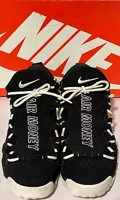 Nike Air More Money Men's Sneakers Black / White AJ2998-001 Size 9.5 With Box • $69.99