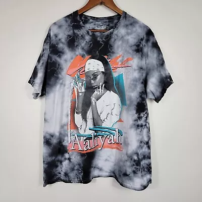 Aaliyah XL Black White Tie Dye Short Sleeve T Shirt • £11.47