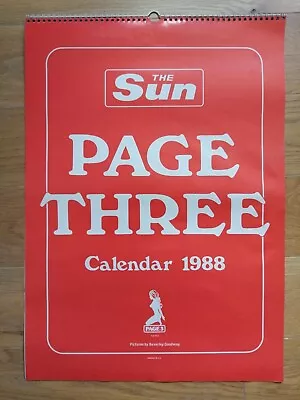 Sun Page 3 Calendar 1988 Linda Lusardi Maria Whittaker Samantha Fox • £12