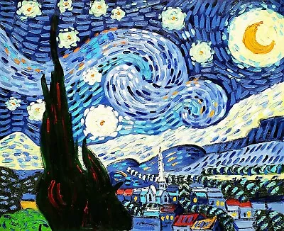 Starry Night Van Gogh 20x24Hand Painted Oil Painting Reproduction On Canvas • $39.99