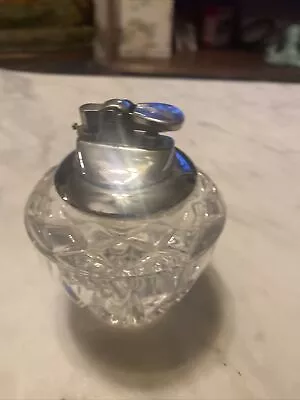 Vintage Princess House Lead Crystal  Table Top Butane Lighter Japan Gem Shaped • $25