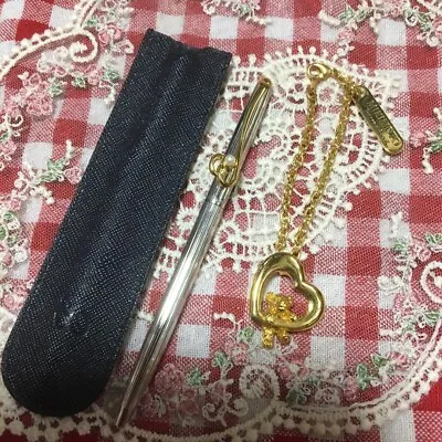 Mikimoto Pearl Ballpoint Pen Bear Heart Charm Keychain Authentic Women's • $99.79