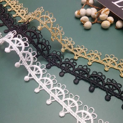 £3.99 • Buy 2 Yard Flower Embroidery Lace Trim Embroidery Wedding Bridal Ribbon Sewing Craft