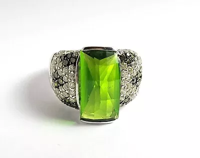 Charles Winston Green Stone + Pave CZ Sterling Ring • $32