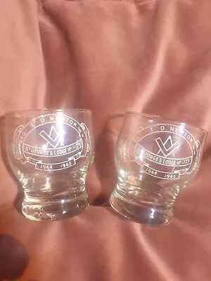 £19.99 • Buy 2 Masonic Lodge St Georges  No 1723  Vintage 1964 Etched Whisky Glass Bro Newton