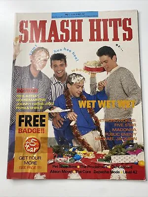 Wet Wet Wet : Smash Hits Magazine - 1987 - Free 5 Star Badge / Pepsi & Shirlie • £16.99