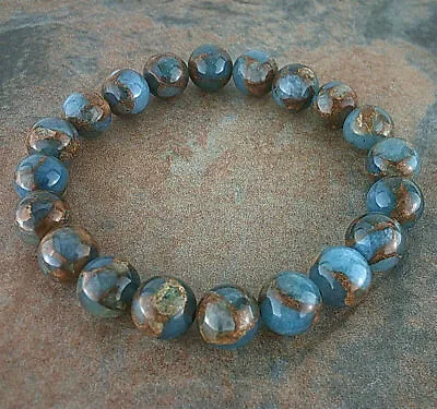 Natural 8MM Lake Blue Gemstone Bracelet Men Women Healing Stone Chakra Jewelry • $6.64