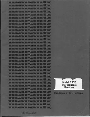 Marantz 2330 Receiver Owners Manual • $19.99