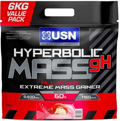 £60.99 • Buy USN Hyperbolic Mass GH 6kg All-in-One Extreme Mass Gainer Weight Gainer New Pack