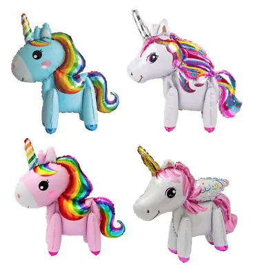 3D Unicorn Standing Full Body Foil Birthday Party Girl Decoration Balloon • £3.69