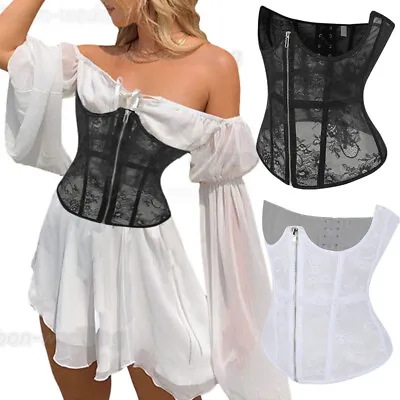 Gothic Lace Corset Waist Corset Top Women Lace Up Boned Bustier Underbust Corset • $19.79