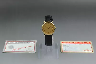 [Near MINT] Vintage Omega De Ville 1430 6J Gold Men's Quartz Watch From JAPAN • $399.90