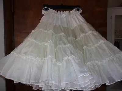 Can Can Petticoat Slip Square Dance Partners Please Size L Malco Modes Ivory • $59