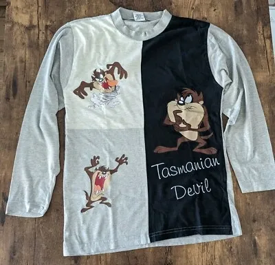 Vintage Looney Tunes Long Sleeve T-shirt Tasmanian Devil Taz Warner Bros 2002 S • £15