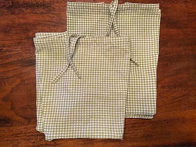 Pottery Barn Kids Pair (2) Lime Green Checked Basket Liners (pb1) • $17