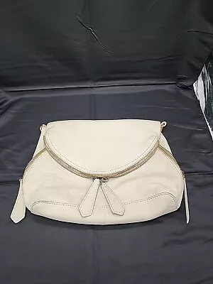 Linea Pelle Leather Handbag Ivory/Gold Missing Crossbody Strap • $35.95