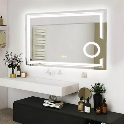 Smart Sensor LED Illuminated Bathroom Mirror Anti-fog W/ 3X Magnifier For Makeup • $195.93