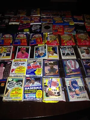 Awesome Lot 350  Unopened Old Vintage Baseball Cards In Wax Cello Rack Packs • $34.95
