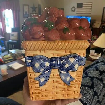 Country Designs Basket Of Strawberries Cookie Jar In Box • $18