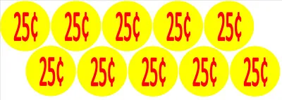 10 Price Stickers VENDING MACHINE CANDY STICKERS LABEL .25 Cent Free Shipping  • $3.99