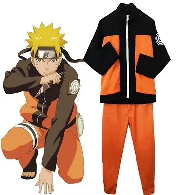 Anime Naruto Cosplay Costumes Halloween Party Adult Kids Jacket Pants Wig Props • £28.66