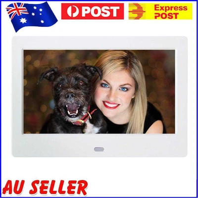 $47.52 • Buy 7 Inch LED 800x480 Digital Photo Frame Alarm Clock MP3 Movie Player (White)