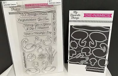 My Favorite Things SPLENDID SWANS Birds Pond Rubber Stamps Dies Set • $34.97