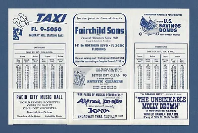 Alfred Drake  KEAN  Tammy Grimes  UNSINKABLE MOLLY BROWN  1961 Train Timetable • $19.99