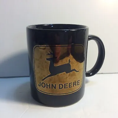 Vintage John Deere Black Gold Coffee Mug Cup Linyi • $34.18