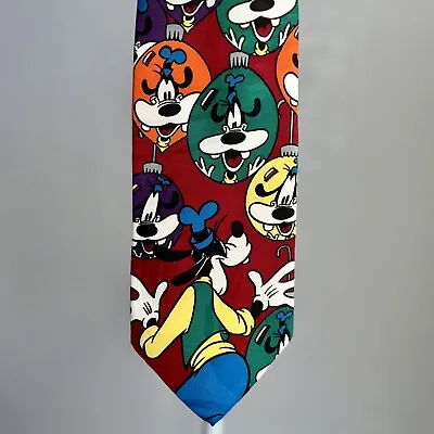 Disney Goofy Tie Mickey Unlimited Mens Neck Tie Christmas Ornaments Red Colorful • $5