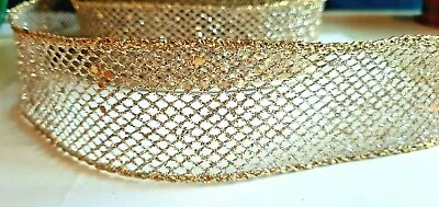 WIRE Edged Christmas Ribbon Glittery Sparkly Silver Gold Tartan Xmas Bows Tying • £2.75