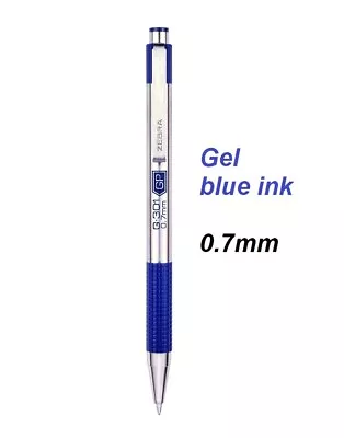 ZEBRA G301 Stainless Steel Retractable Gel Ink 0.7mm  BLUE • $9.95