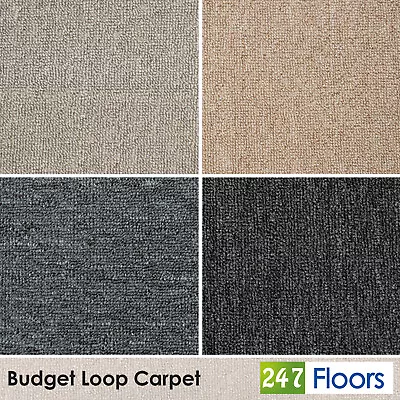 Loop Carpet ONLY £5.49 Free Delivery Stain Resistant Feltback Lounge Stairs • £49.99