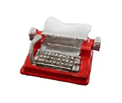 Dollhouse Miniature Office Study Desk Accessory Red Metal Typewriter • $6.50