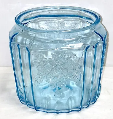 Anchor Hocking MAYFAIR/ OPEN ROSE BLUE  COOKIE JAR BOTTOM ONLY • $80