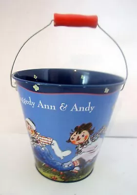 Simon & Schuster Schylling United Raggedy Ann & Andy Doll Tin Bucket Sand Pail • $7.50
