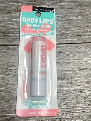 Maybelline New York Baby Lips Dr. Rescue #55 Coral Crave Medicated Lip Balm New • $10