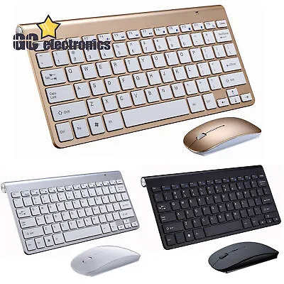 Slim 2.4GHz Cordless Wireless Keyboard And Mouse Set For PC MAC Laptop Tablet • $12.49