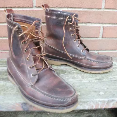 Red Wing J Crew Wabasha 4592 Moc Style Leather Boots Size 9.5 E • $245