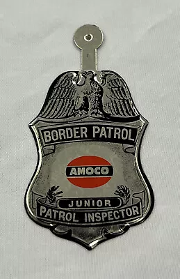 Vintage Original Amoco Border Patrol Junior Inspector Tin Badge NOS • $15