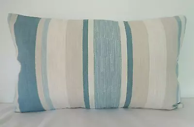 Handmade Bolster Cushion Cover In Laura Ashley Awning Seaspray  Both Sides • £16.99