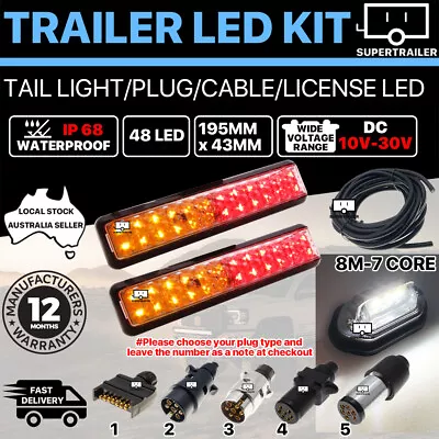 $56.95 • Buy Pair Of 48 LED Trailer Lights Kit, LED Tail Light, Truck, Caravan, UTE, Camper 