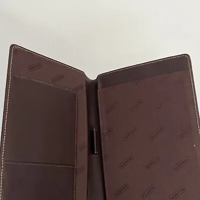 Vintage Coach Brown Leather Folder Organizer Planner Notepad Portfolio 6x8 Dark • $59.49