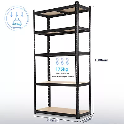 Heavy Duty 5 Tier Metal Garage Shelves Shelving Racking Storage Boltless Cuiodgh • £22.99