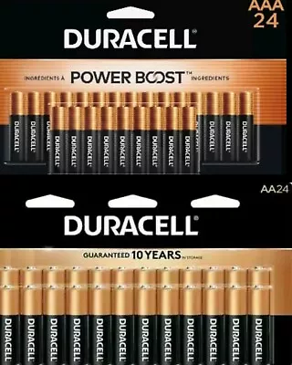 🔋Duracell Copper Top Grade Alkaline Batteries AA (24) + AAA (24) 48-Total🔋2034 • $28.99