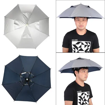 $15.57 • Buy Outdoor Foldable Sun Umbrella Hat Fishing Headwear Head Hat For Outdoor Sports