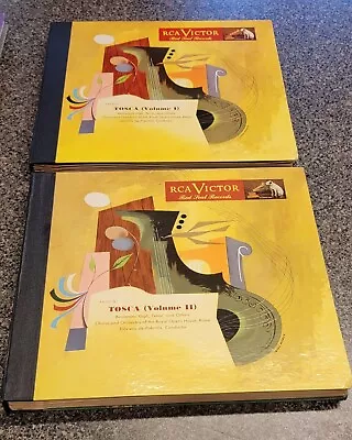 RCA VICTOR Red Seal PUCCINI TOSCA Shellac Record VOLUME 1 & 2 #DM539 #DM540 Set • $56.69