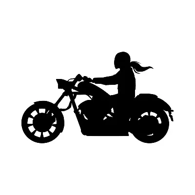 Motorcycle / Cruiser Bike Female Rider Vinyl Decal - Harley | Honda | Indian |  • $8