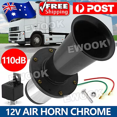 12V BLACK OLD STYLE VINTAGE AIR HORN CHROME For KLAXTON AHHOOOGAH CAR Truck • $23.95