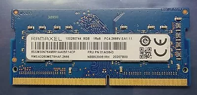 Ramaxel PC4-21300 PC4 2666 8GB 1X8GB DDR4 1RX8 2666MHz 260pin Laptop Memory • £14.99